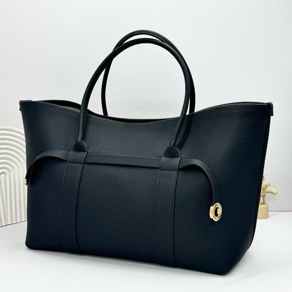 Loro Piana Ghiera Tote 40cm Bag Black Calfskin