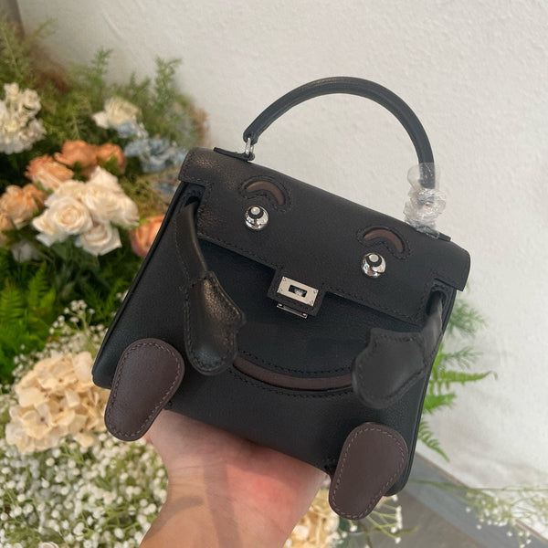 HM Kelly Dol Millennium Doll Black Togo Leather