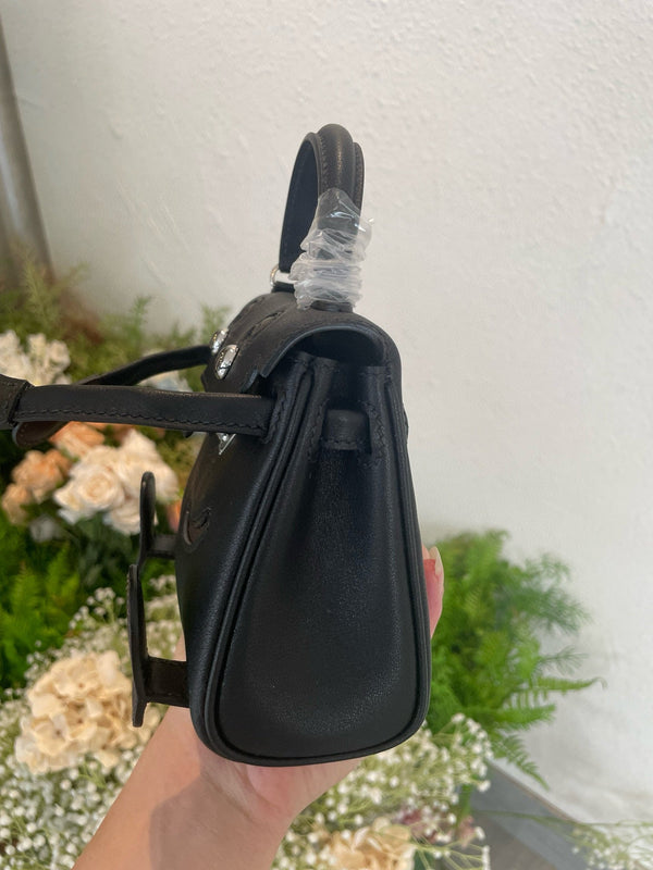 HM Kelly Dol Millennium Doll Black Togo Leather