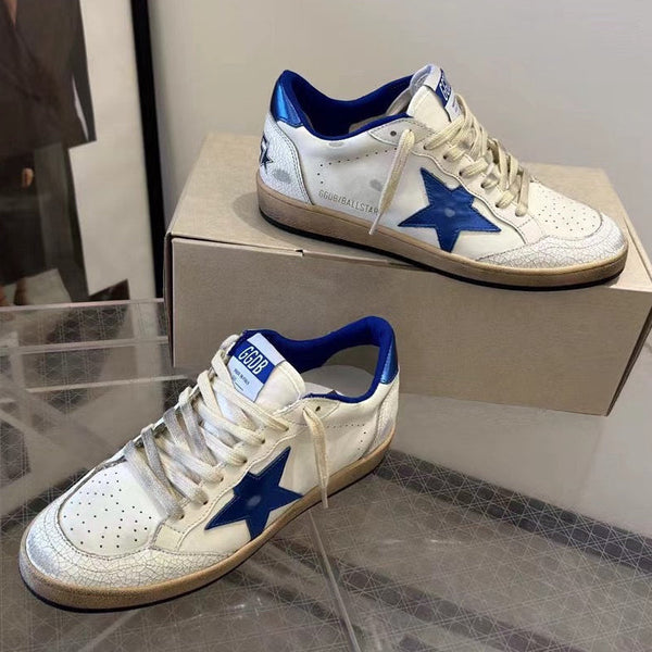 Golden Goose 25 Star Sneakers White Blue Sheepskin