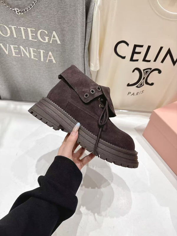 MiuMiu New Balance Ankle Boots Chocolate Suede