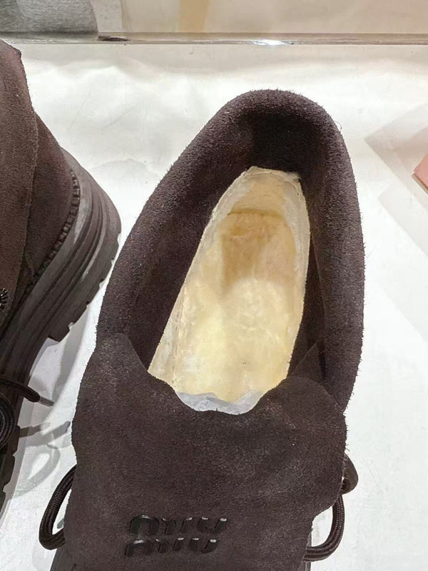 MiuMiu New Balance Ankle Boots Chocolate Suede