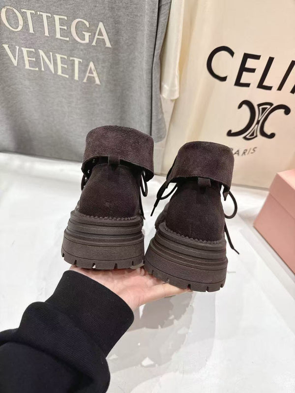 MiuMiu New Balance Ankle Boots Chocolate Suede