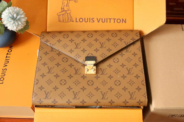 LV Mark Folder Monogram Reverse Coated Canvas Calfskin