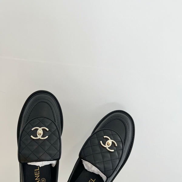 CC Moccasins 25mm In Black Lambskin