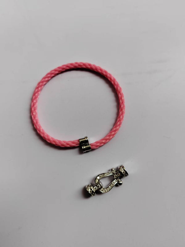 FORCE 10 FULL DIAMOND SILVER PINK BRACELET