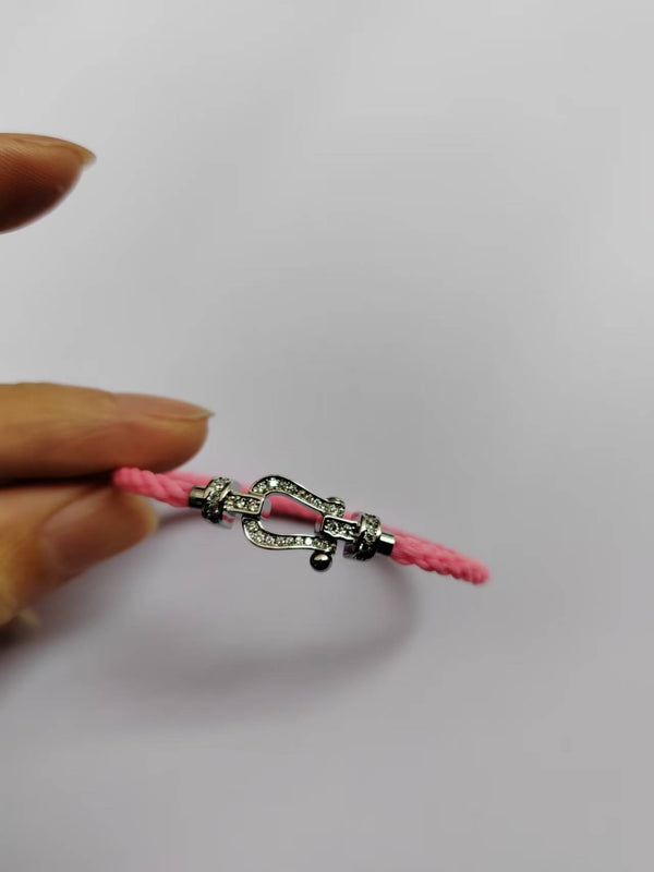 FORCE 10 FULL DIAMOND SILVER PINK BRACELET