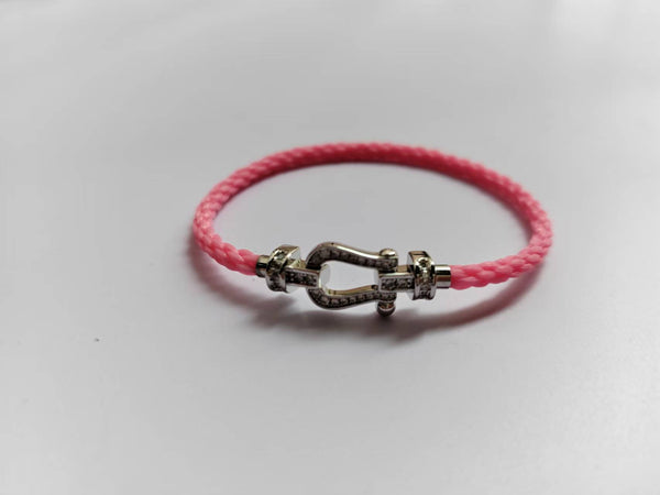 FORCE 10 FULL DIAMOND SILVER PINK BRACELET
