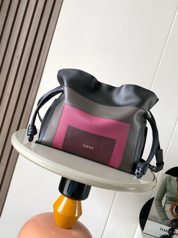 Loewe Flamenco Clutch Medium 30 Noir Bourgogne Agneau Nappa