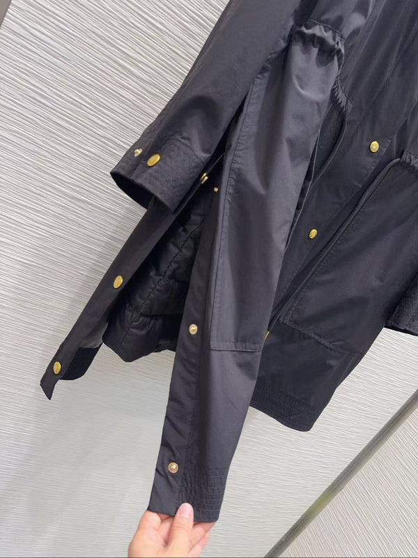Moncler 2025 Sainbel 2-in-1 Long Coat Black Nylon Down