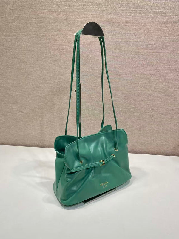 Prada Cloud Bag 25cm Jade Green Sheepskin