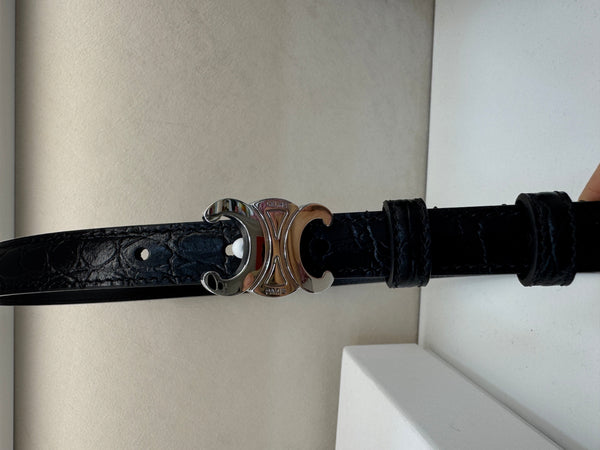 CEL Silver Buckle Belt 18mm Calfskin 176671