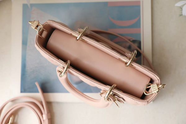 Sac Dior 2025 Lady D-Joy 22 cm Agneau Rose Poudré