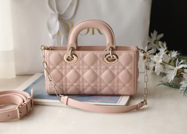 Sac Dior 2025 Lady D-Joy 22 cm Agneau Rose Poudré