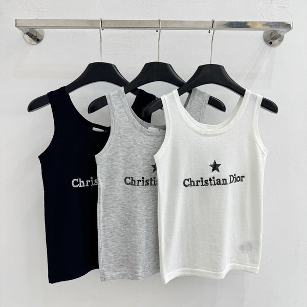 CD 2026 Letter Star Slim Fit Knit Vest Wool 516712