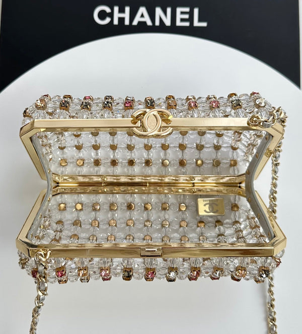 CC Cruise Evening Clutch 17cm Pearl Multicolor Crystal Rhinestones