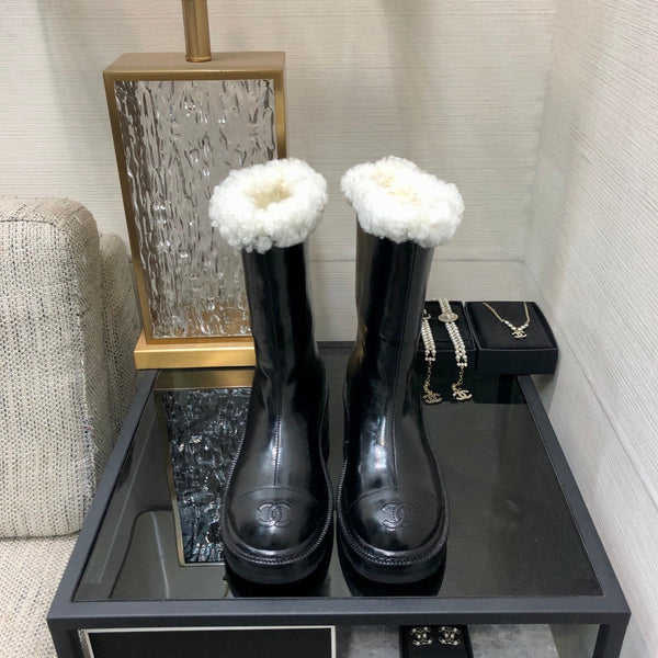 CC 2026 Icelandic Fur-Lined Tall Boots Genuine Leather 153217