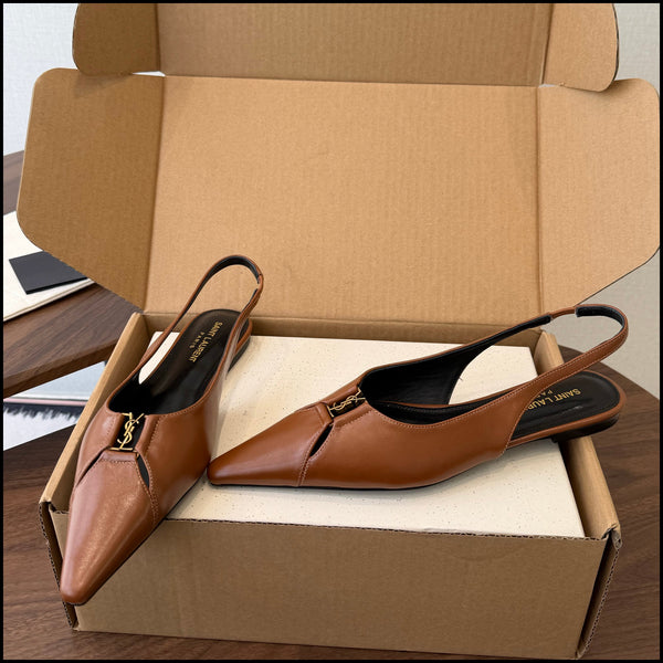 YSL Babylone Slingback Flat Sheepskin 158971