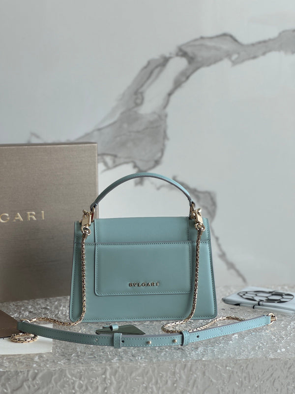 Bvlgari Serpenti Forever Shoulder Bag 19 Blue in Calfskin