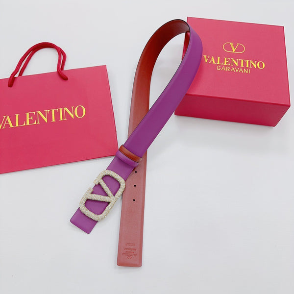 VLOGO SIGNATURE REVERSIBLE BELT 40MM PURPLE  CALFSKIN