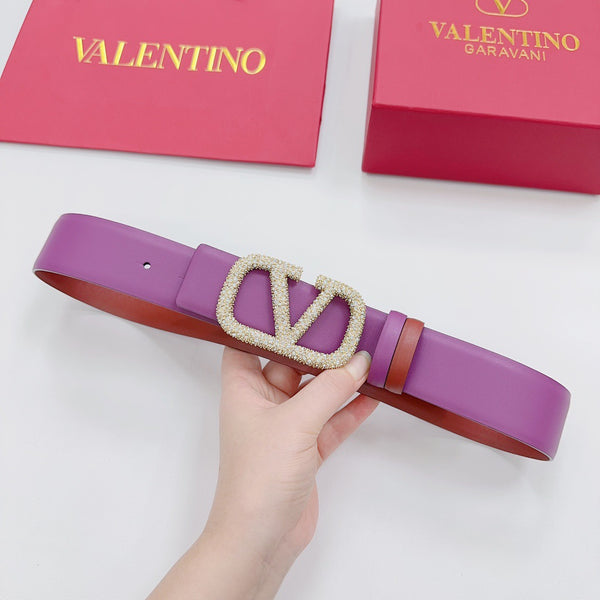 VLOGO SIGNATURE REVERSIBLE BELT 40MM PURPLE  CALFSKIN
