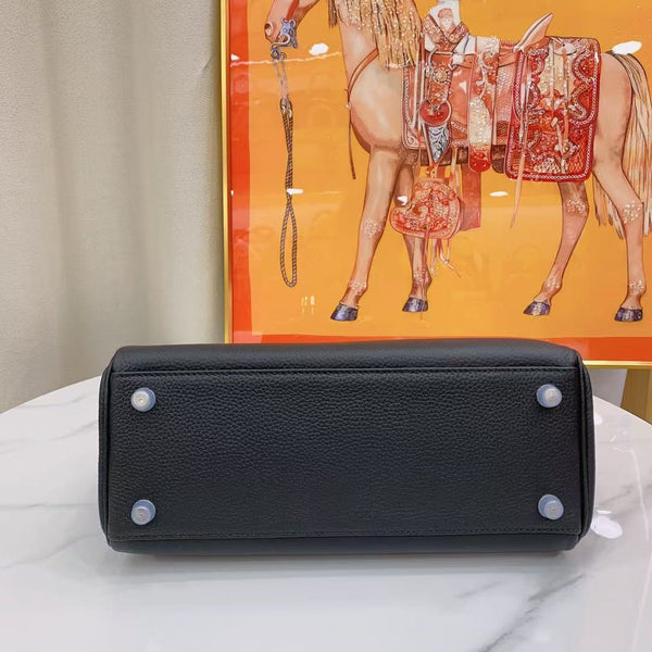hm kelly 32cm black togo leather silver hardware