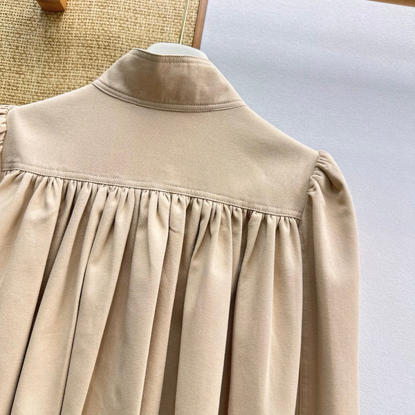 Chloe Cropped Jacket in Beige Cotton
