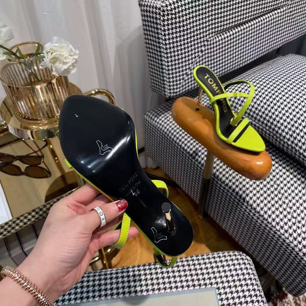 Tom Ford Sandal With Padlock 105mm Green In Silk