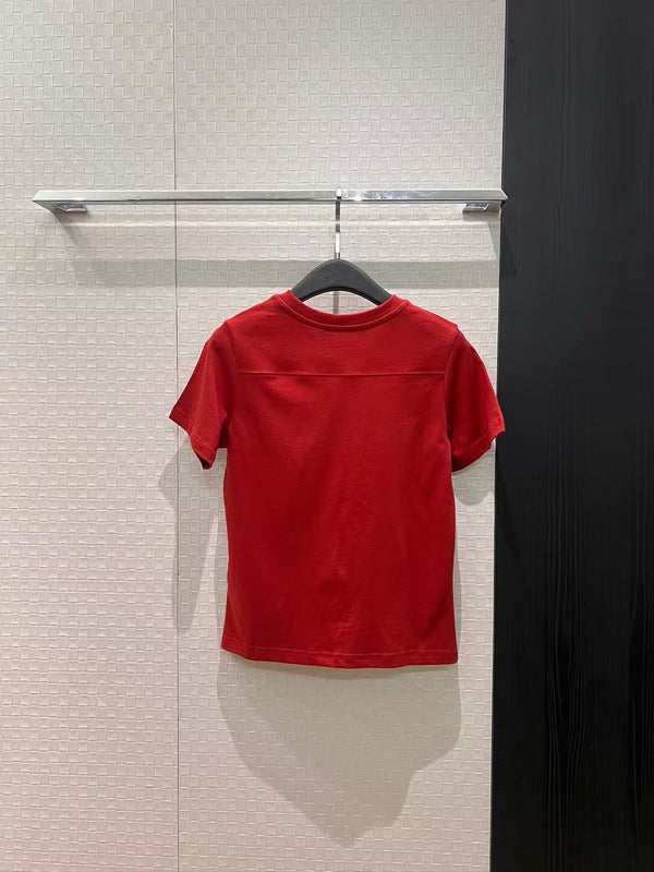 Chanel Short-sleeved T-shirt Red in Cotton