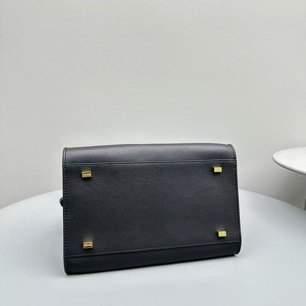 The Row Margaux 26cm Black Calfskin With Gold Hardware