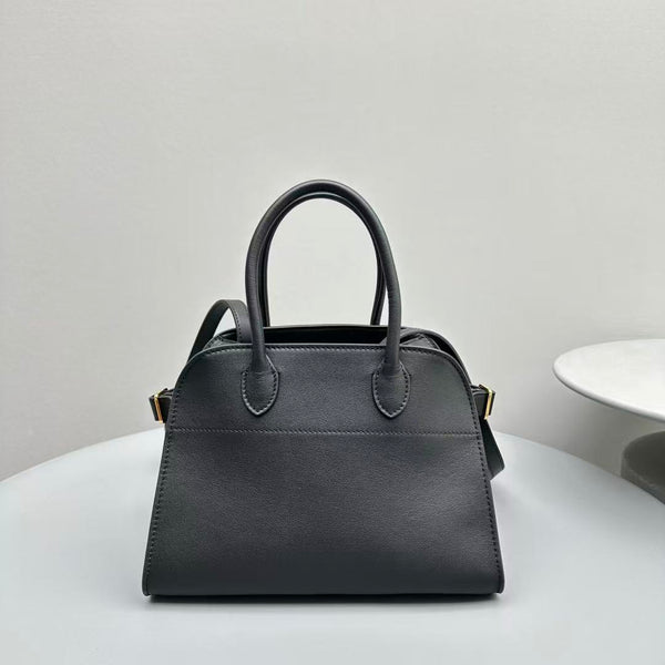The Row Margaux 26cm Black Calfskin With Gold Hardware
