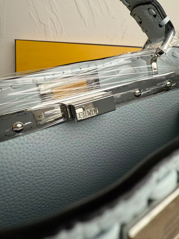 Fendi Peekaboo 27 Bag Baby Blue Leather Shw
