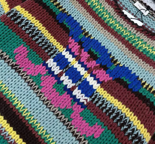 Céline Pull col rond Multicolore Alpaga Laine