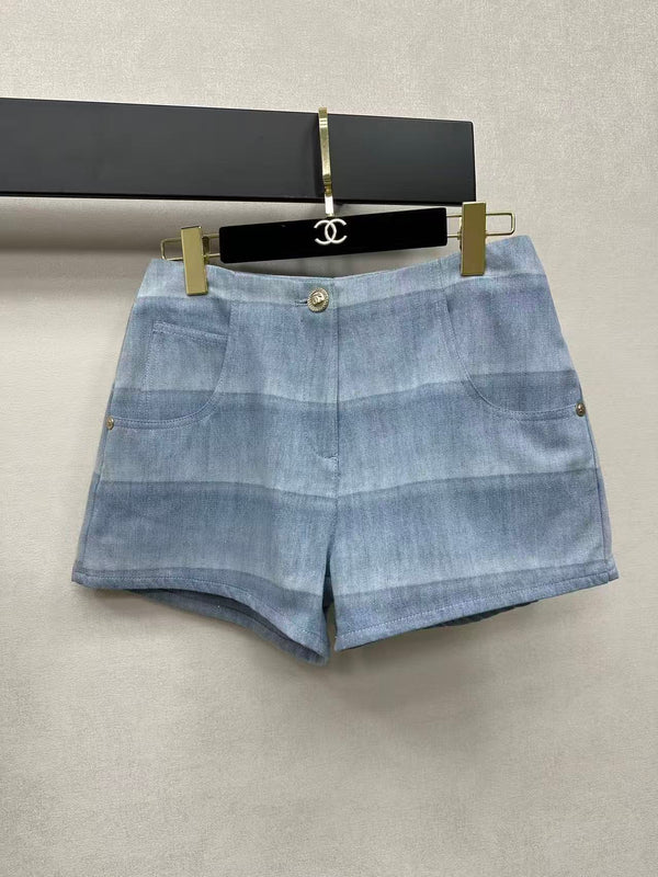 Ensemble d'été rayé CC 26s en jean bleu