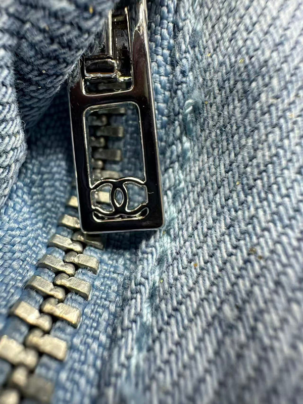 Ensemble d'été rayé CC 26s en jean bleu