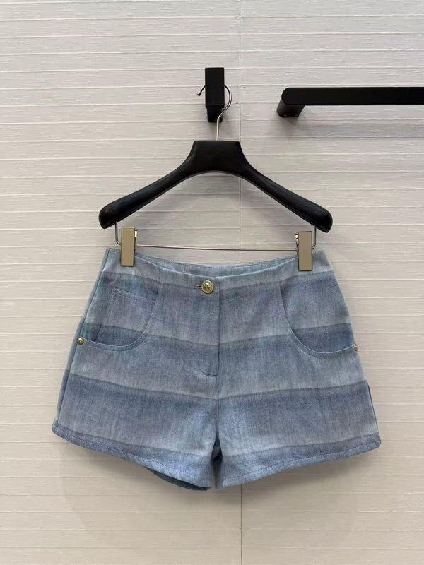 Ensemble d'été rayé CC 26s en jean bleu