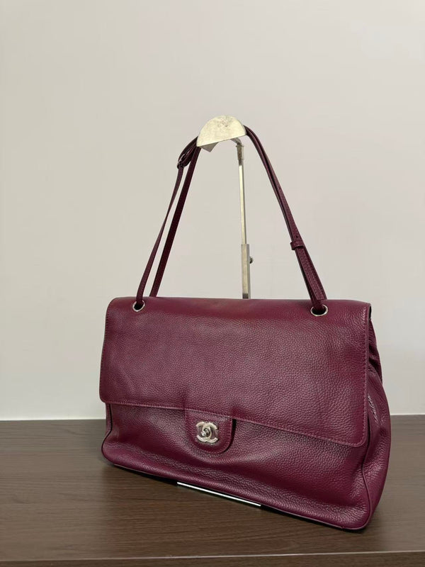 Chanel Classic Flap Bag 38.5cm Burgundy in Cowhide