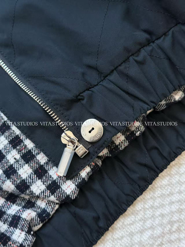 CC Classic Cropped Windbreaker Jacket Navy In Cotton