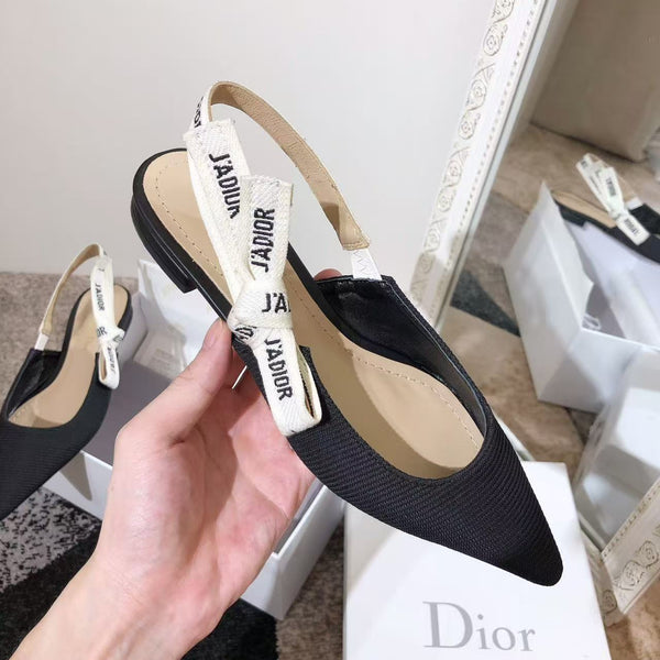 CD J'Adior Pump Flat Black Technical Fabric