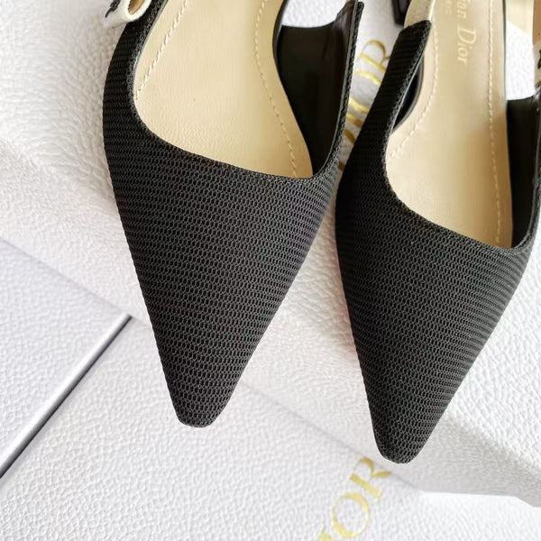 CD J'Adior Pump Flat Black Technical Fabric
