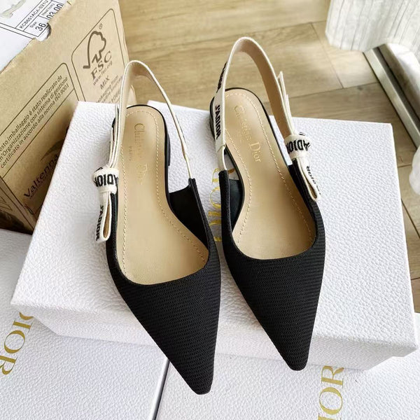 CD J'Adior Pump Flat Black Technical Fabric