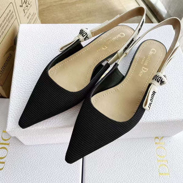 CD J'Adior Pump Flat Black Technical Fabric
