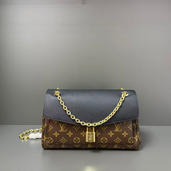 LV Saint Germain PM Bag 21cm Brown Black in Monogram Leather