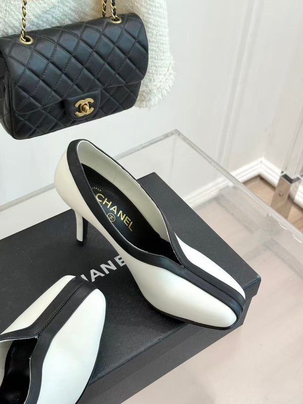 Chanel 2026 High-heeled Pump White Sheepskin