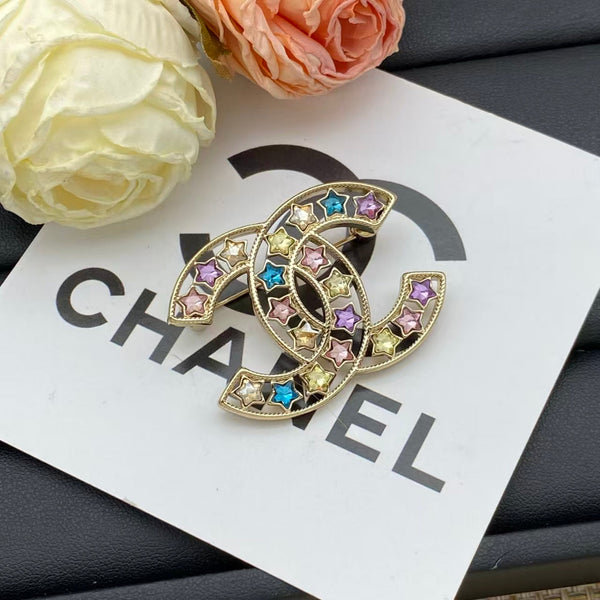 CC Star Strass Brooch