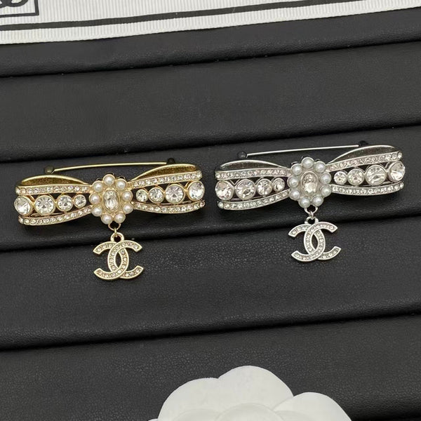 Chanel Bow Brooch with CC Pendant