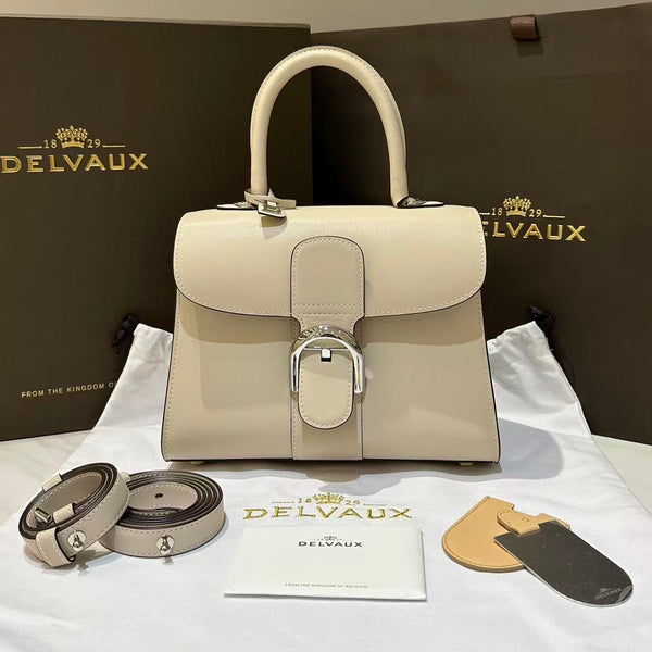 Delvaux Brillant Mini 24cm Beige in Cowhide