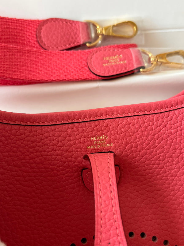 Mini Evelyne 18cm Rose Pink Togo Gold Hardware
