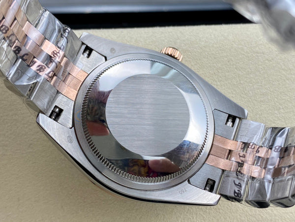 Rolex Datejust 36mm Everose Dial Diamond Bezel Steel Pink Gold and Silver