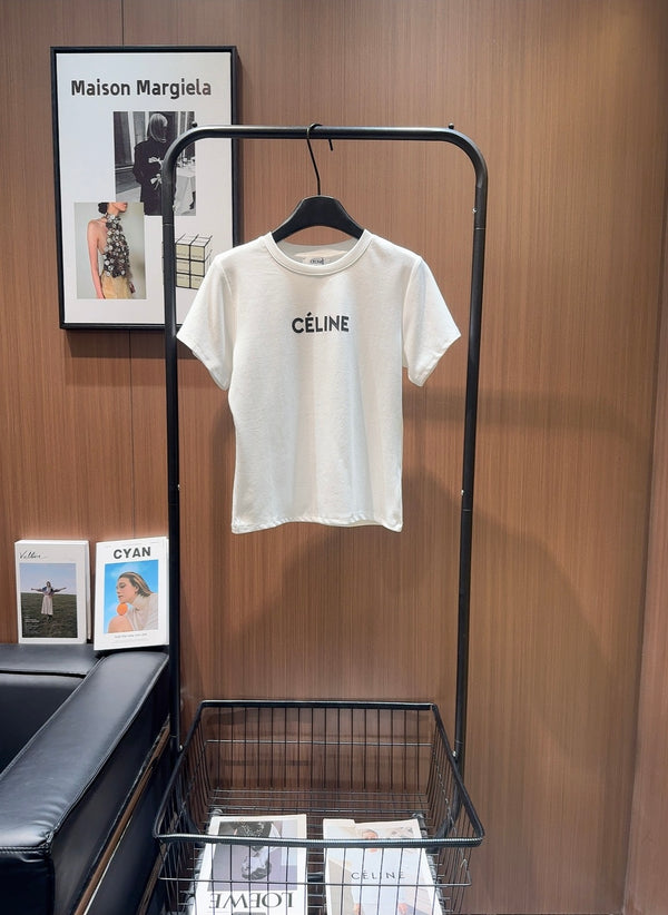 Celine Classic Printed Logo T-Shirt Cotton